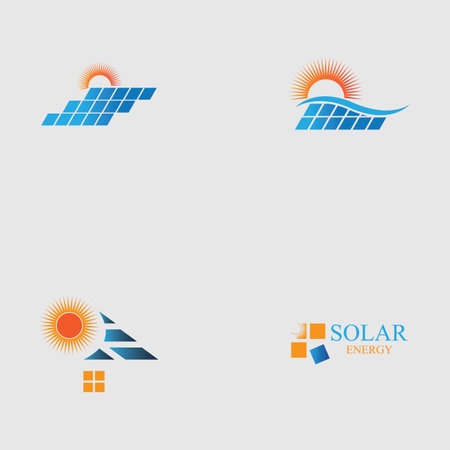 set of Solar logo energy icon vector designのイラスト素材