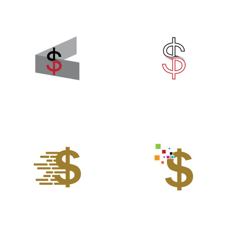 set of dollar money vector icon illustration design template - vectorのイラスト素材