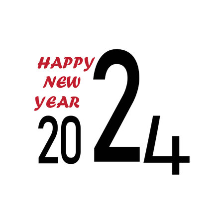 happy new year 2024 illustration design