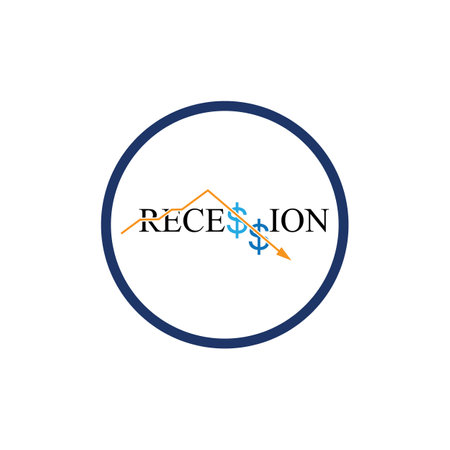 vector illustration of Recession Logo design templateのイラスト素材