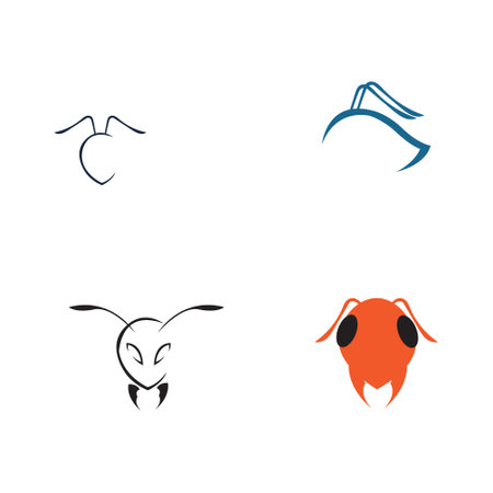 Ant Logo set  template vector illustration designのイラスト素材