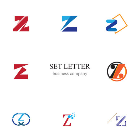 set Letter Z Business corporate abstract unity vector logo design templateのイラスト素材