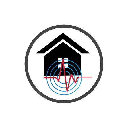 Earthquake logo vector icon design template - vectorのイラスト素材