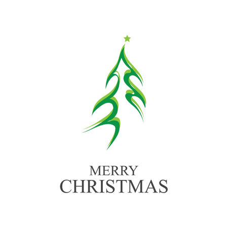 Christmas tree Cedar tree with star vector icon illustration designのイラスト素材