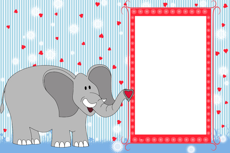 Kid scrapbook with elephant - Photo frames for childrenの写真素材