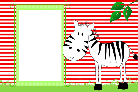 Kid scrapbook with zebra - Photo frames for childrenの写真素材