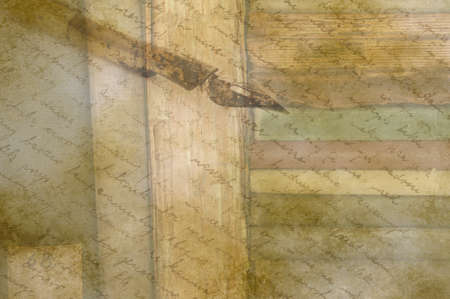 vintage background with old booksの写真素材