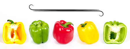 colored paprikas - wallpaperの写真素材