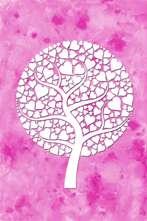 tree with heartsの写真素材
