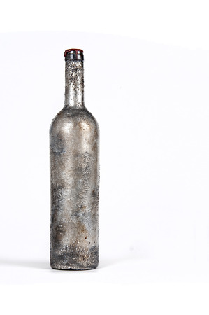 old wine bottle on white backgroundの写真素材