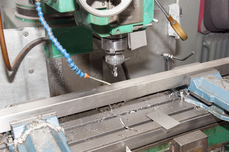 industrial drill in metal workshopの写真素材