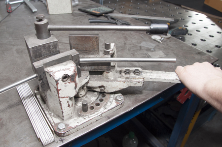 manual bender in metal workshopの写真素材