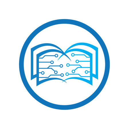 Digital book logo technology vector icon designのイラスト素材