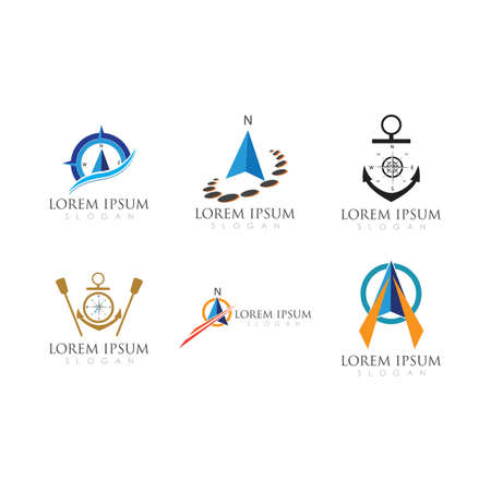 Compass Logo set Template vector icon illustration designのイラスト素材