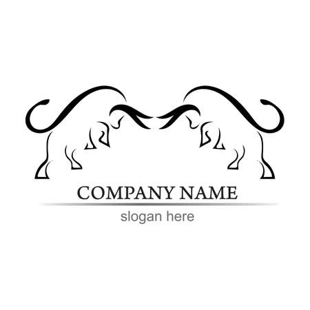 Bull horn logo and symbols template icons appのイラスト素材