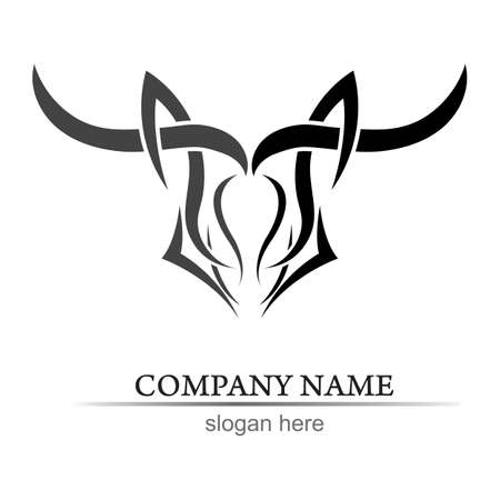 Bull horn logo and symbols template icons appのイラスト素材