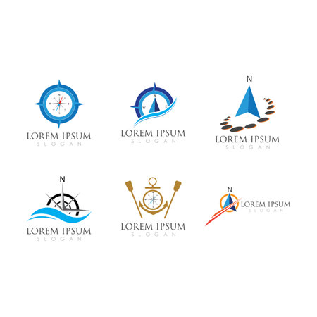 Compass Logo set Template vector icon illustration designのイラスト素材