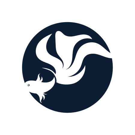Fish animal aquatic logo beta fish design vector and illustrationのイラスト素材