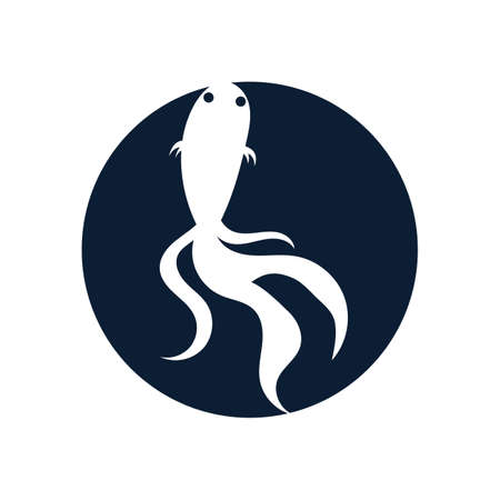 Fish animal aquatic logo beta fish design vector and illustrationのイラスト素材