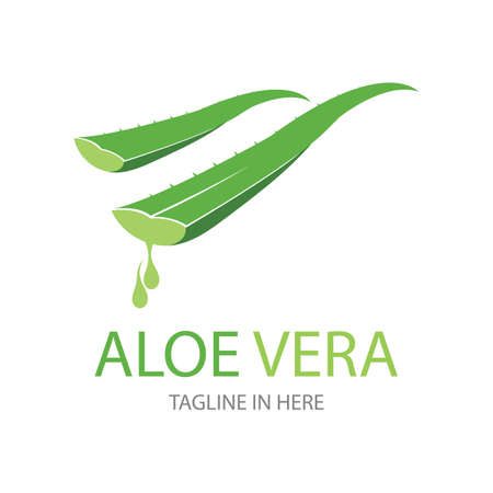 Aloe vera logo vector ilustration design templateのイラスト素材