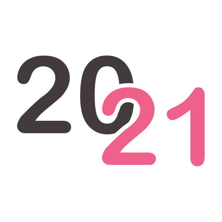 Happy New Year 2021 logo text design vector illustration - vectorのイラスト素材