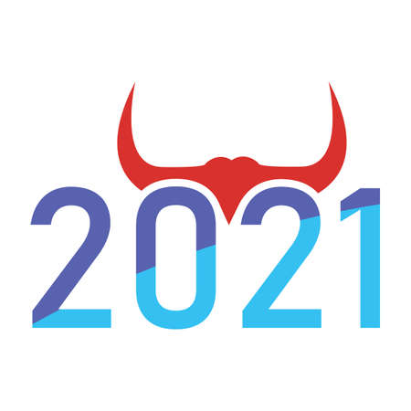 Happy New Year 2021 logo text design vector illustration - vectorのイラスト素材