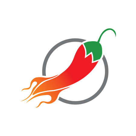 chili hot symbol and logo vector iconのイラスト素材