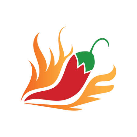 chili hot symbol and logo vector iconのイラスト素材