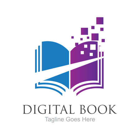 Digital book logo technology vector icon designのイラスト素材