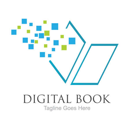 Digital book logo technology vector icon designのイラスト素材
