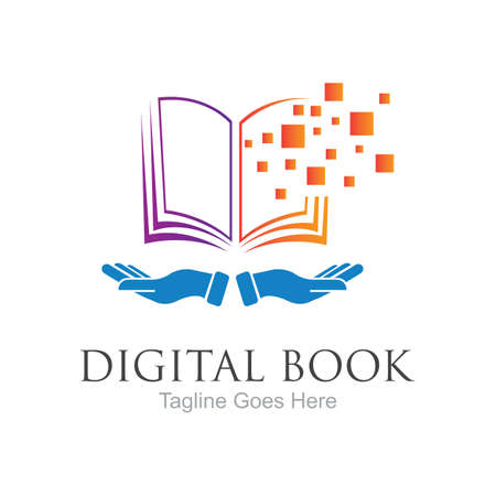 Digital book logo technology vector icon designのイラスト素材