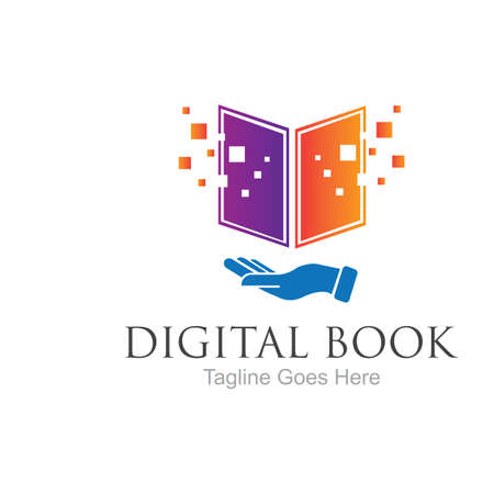 Digital book logo technology vector icon designのイラスト素材