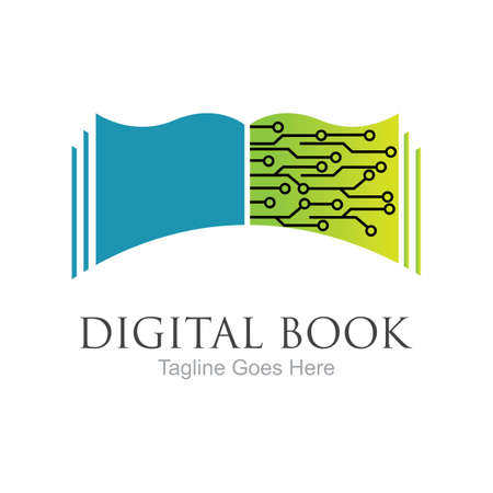 Digital book logo technology vector icon designのイラスト素材