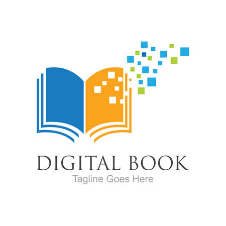Digital book logo technology vector icon designのイラスト素材
