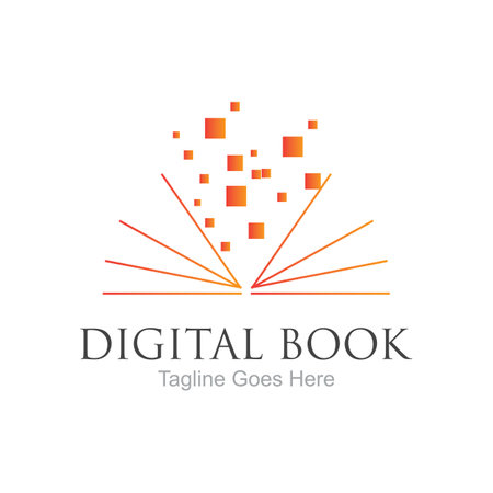 Digital book logo technology vector icon designのイラスト素材