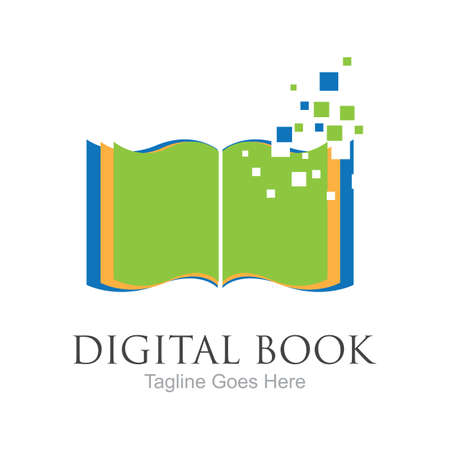 Digital book logo technology vector icon designのイラスト素材
