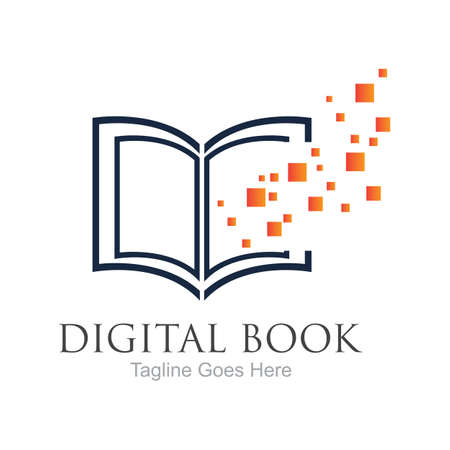 Digital book logo technology vector icon designのイラスト素材