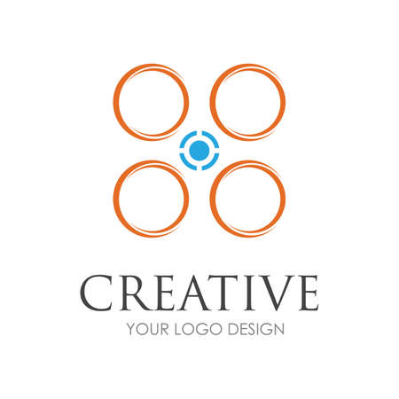 drone logo design vector illustrationのイラスト素材