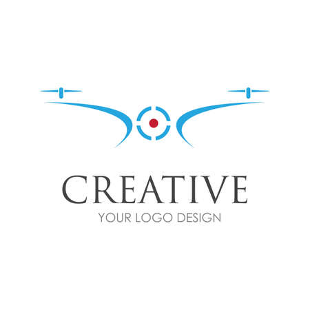 drone logo design vector illustrationのイラスト素材