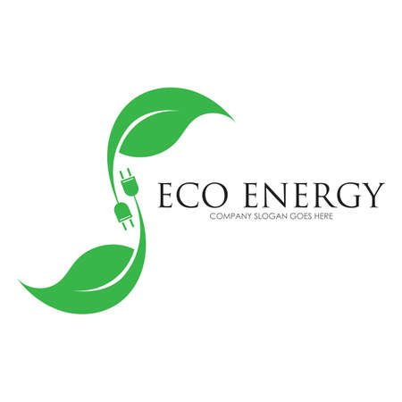 Eco energy logo template vector icon illustrationのイラスト素材