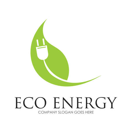 Eco energy logo template vector icon illustrationのイラスト素材