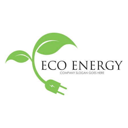 Eco energy logo template vector icon illustrationのイラスト素材