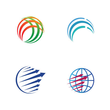 creative global vector logo set illustration design templateのイラスト素材