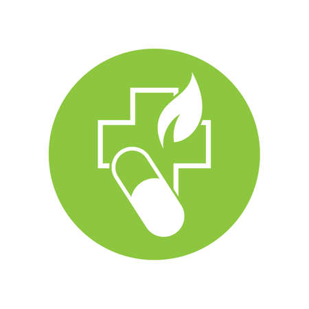 Natural medicine logo vector illustration design templateのイラスト素材