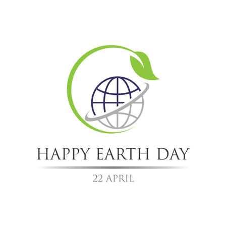 earth day logo illustration design template,happy earth day 22 aprilのイラスト素材