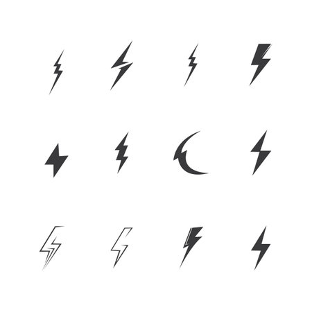 Thunderbolt vector icons logo set illustration design templateのイラスト素材