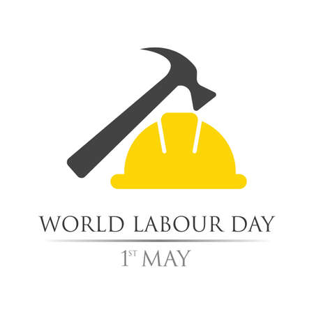 world labour day 1st of May logo vector illustration design template.のイラスト素材