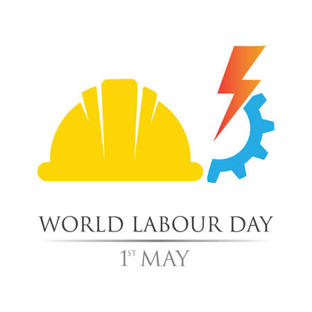 world labour day 1st of May logo vector illustration design template.のイラスト素材