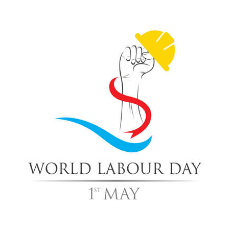 world labour day 1st of May logo vector illustration design template.のイラスト素材