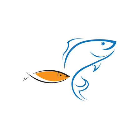 fresh Fish logo template icon vector illustration designのイラスト素材